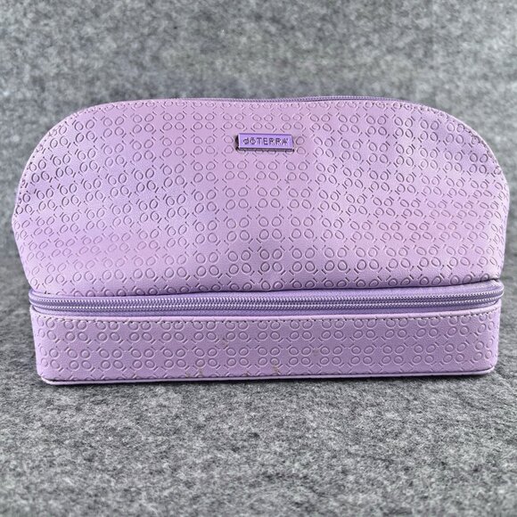 doTERRA Deluxe Essential Oils Zipper Carrying Travel Case Lavender Hard Bottom - Picture 2 of 7